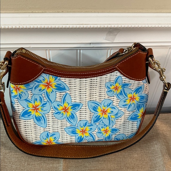Dooney & Bourke plumeria Blue Floral Shoulder Bag and Wallet/wristlet MRSP $576 - Picture 7 of 14